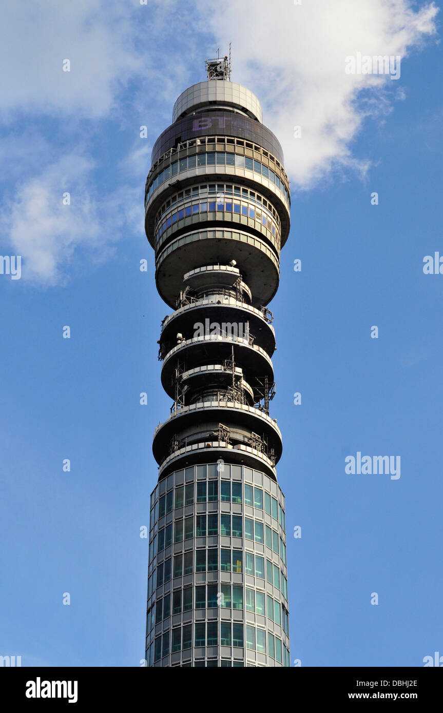 Une vue générale de la BT Tower, London, UK. Banque D'Images