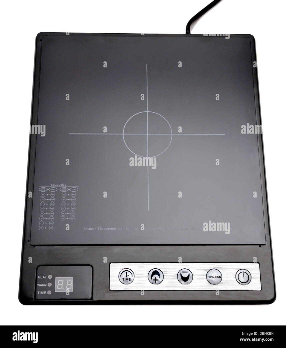 Plaque à induction - la chaleur induite dans les casseroles ferromagnétiques à partir d'une bobine électrique Banque D'Images