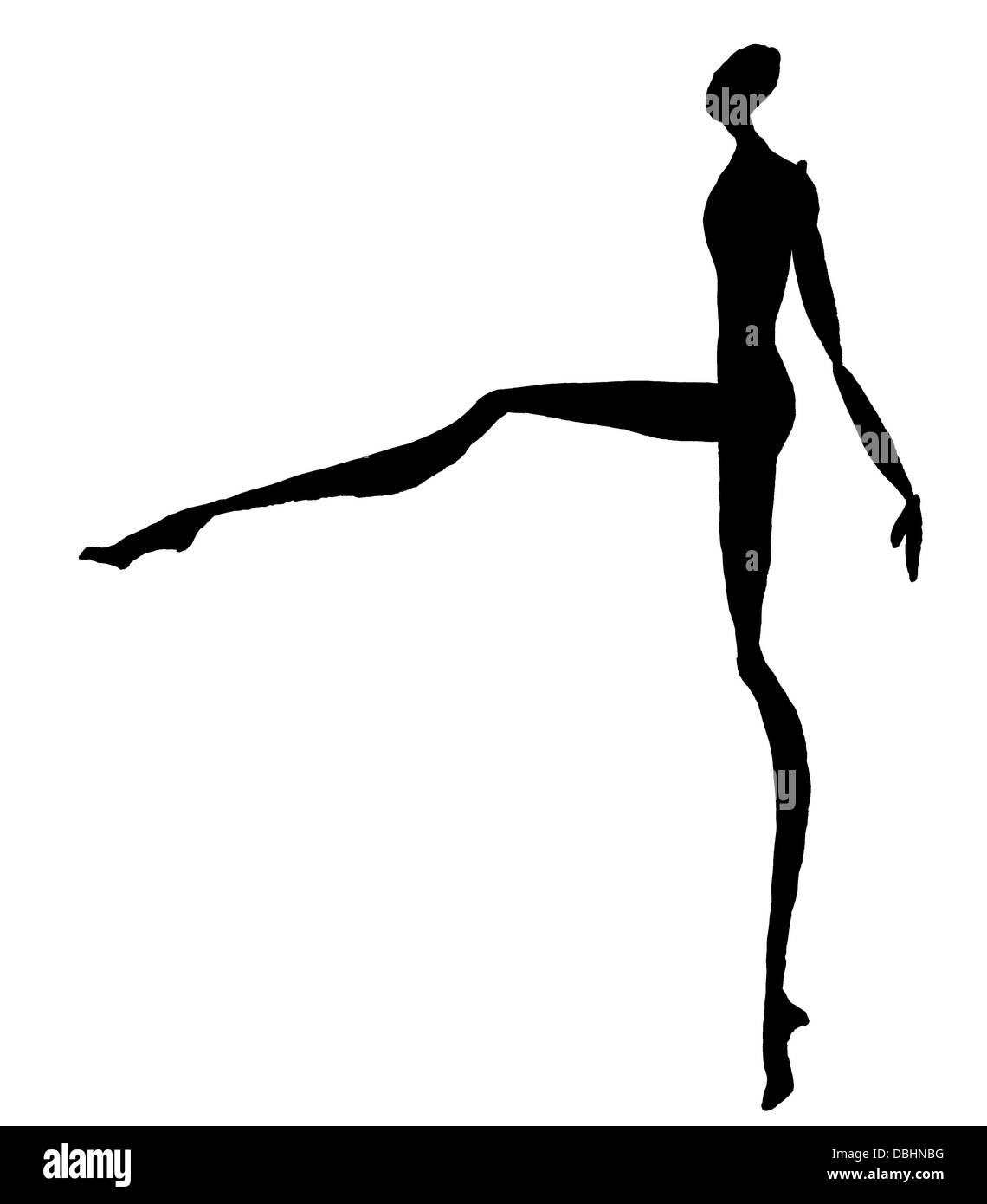 Croquis du modèle de mode - silhouette de femme dansant Photo Stock - Alamy