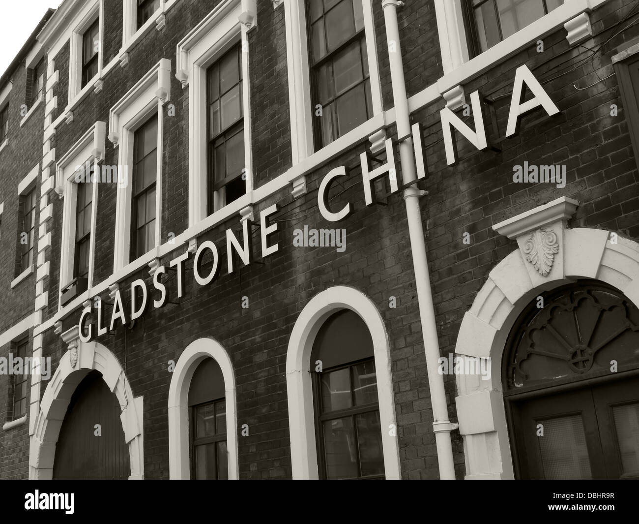 Le Gladstone de monochrome Chine usine de Longton , Stoke-on-Trent , Staffordshire Potteries , anglais , Midlands Angleterre GO Banque D'Images