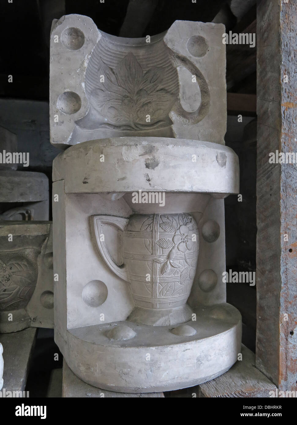 Moule pour une verseuse de Longton Stoke-On-Trent Grande-bretagne poteries montrant le patrimoine au Gladstone Pottery Museum Banque D'Images