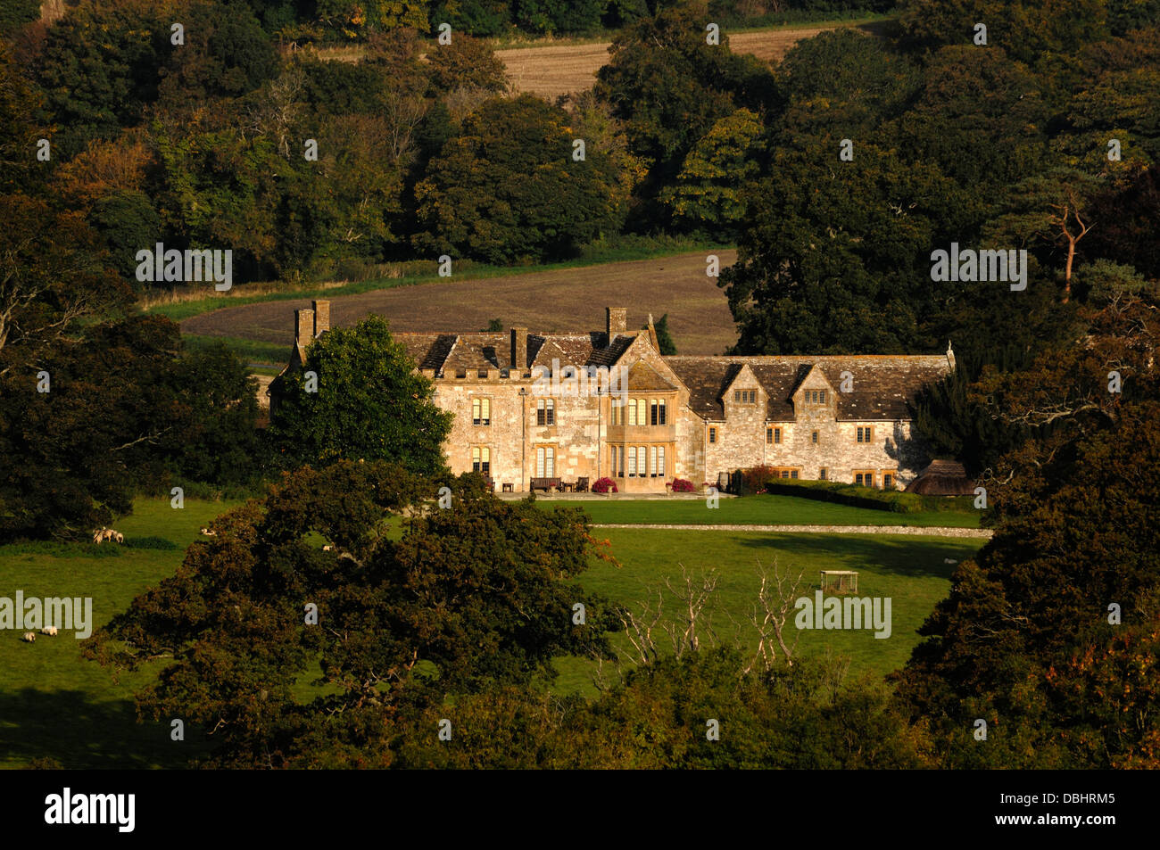 Vue de Dorset UK Cerne Manor Banque D'Images