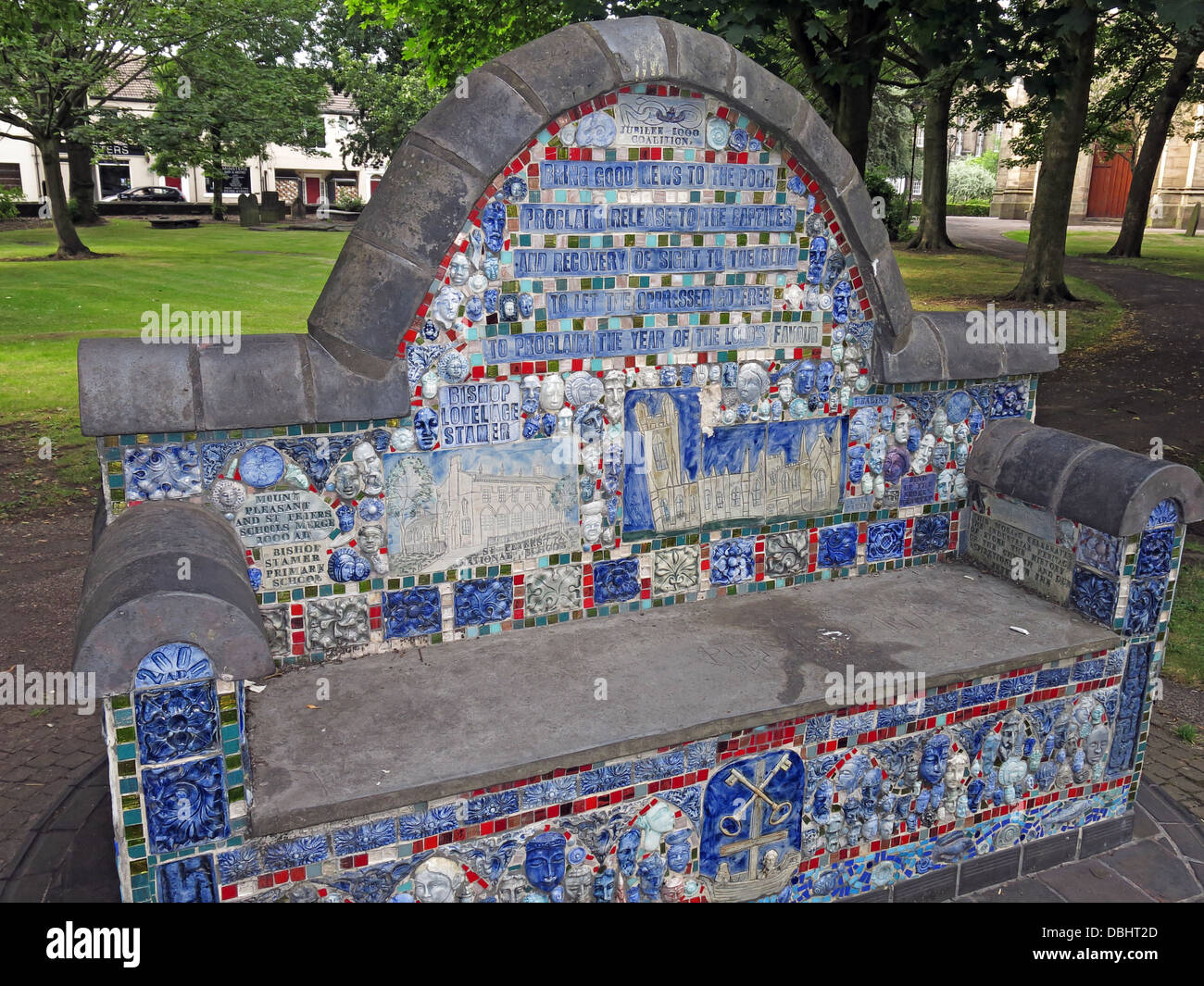 Le Stoke Minster Banc Céramique Banque D'Images