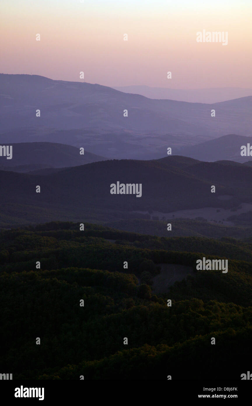 La montagne au coucher du soleil Banque D'Images