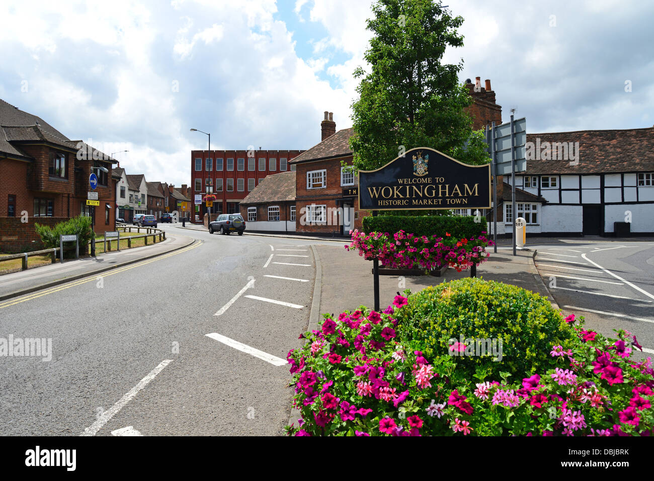 'Bienvenue à Wokingham', London Road, Wokingham, Berkshire, Angleterre, Royaume-Uni Banque D'Images