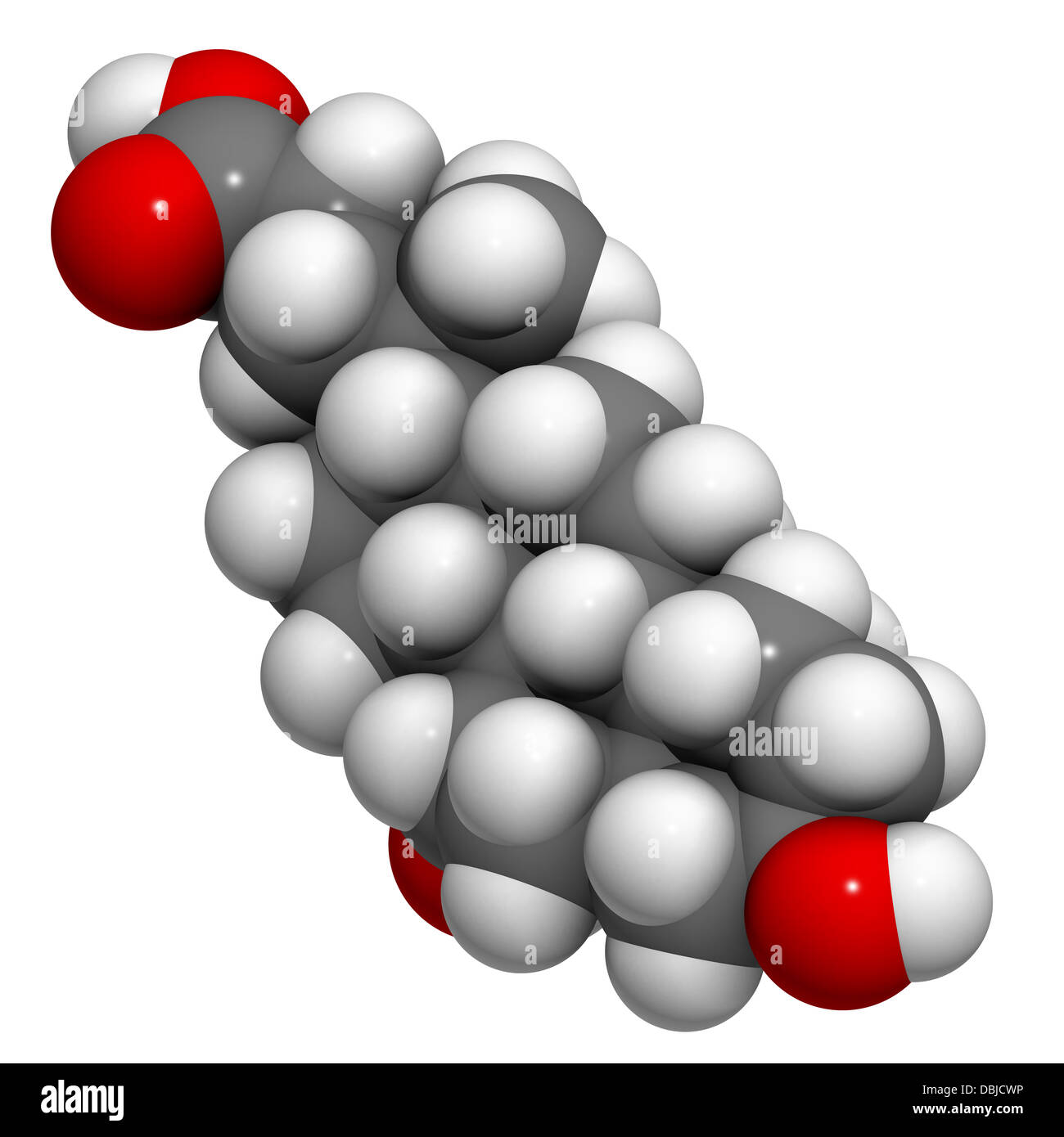 L'Ursodiol (ursodeoxycholic acid, UDCA) médicament Traitement des calculs biliaires, la structure chimique. Banque D'Images