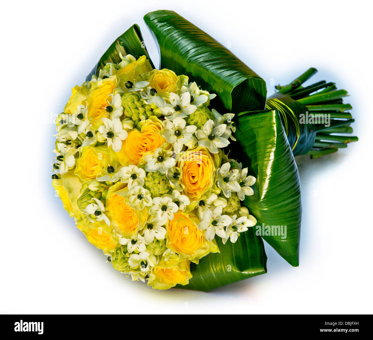 Bouquet de mariage sur le fond blanc Banque D'Images