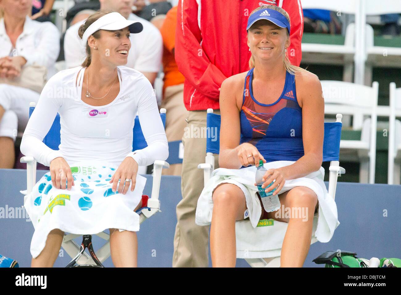 Carlsbad, Californie, États-Unis. 31 juillet, 2013. Martina Hingis, (SUI), avec sa partenaire Daniela Hantuchova (SVK) défaite, Julia Georges (GER) et Darija Jurak (CRO) 61 61 au sud de la Californie, ouvert Omni La Costa Resort and Spa Carlsbad, Californie, États-Unis. Credit : ZUMA Press, Inc./Alamy Live News Banque D'Images