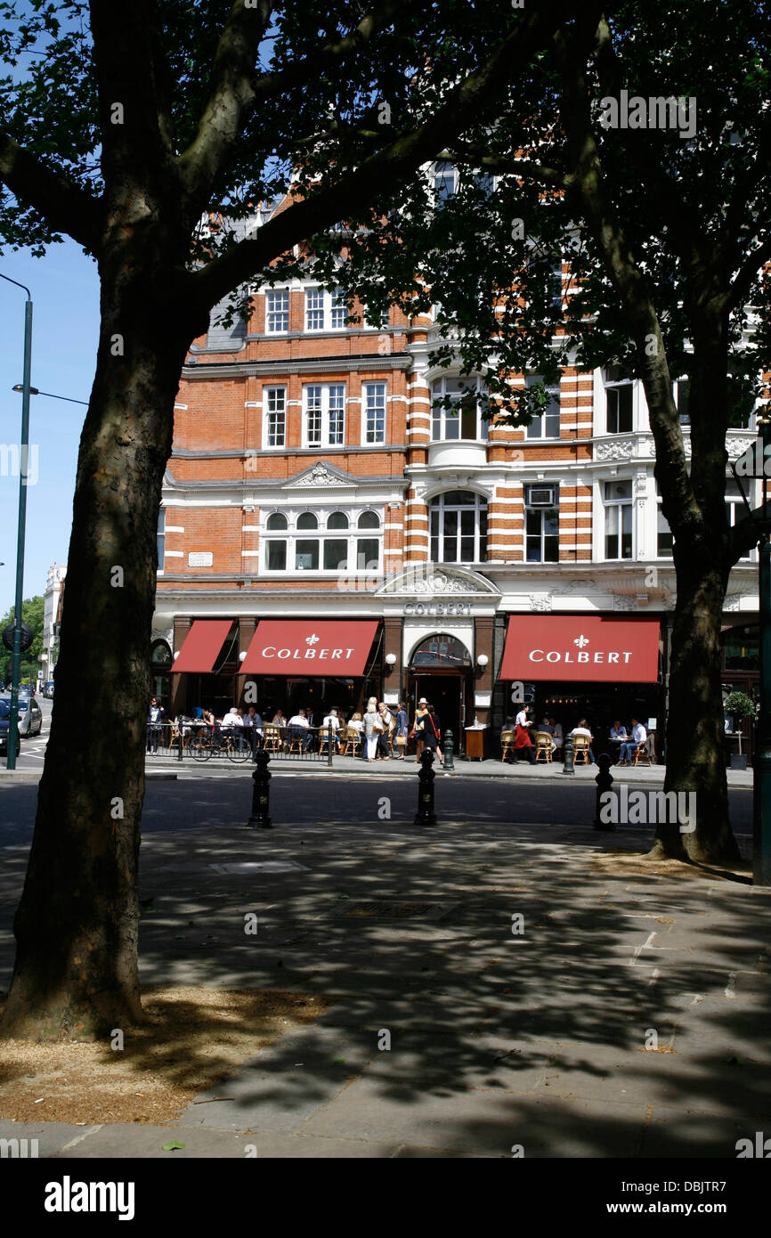 Cafe Restaurant Colbert sur Sloane Square, London, UK Banque D'Images