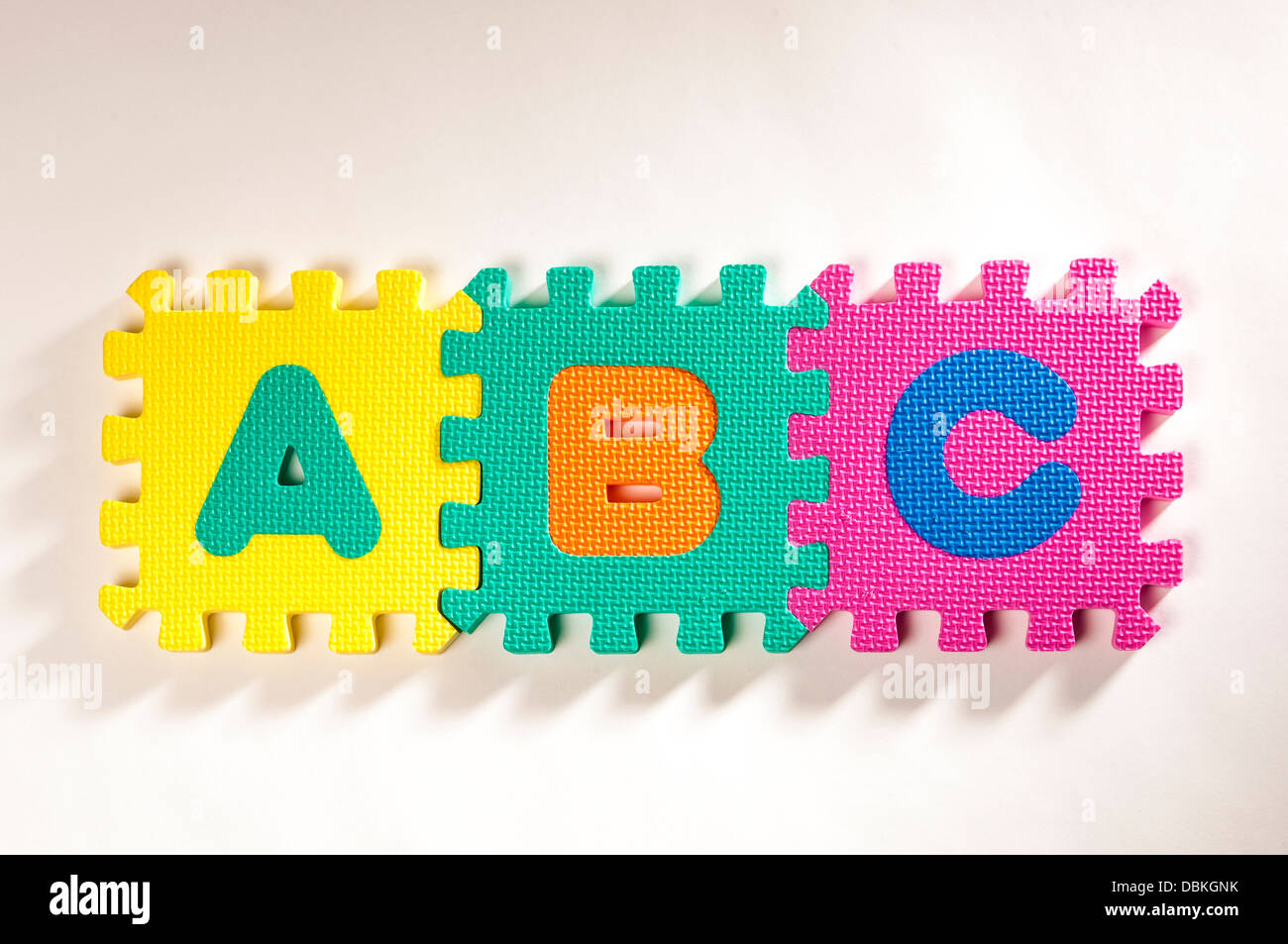 Lettres en mousse de verrouillage : ABC Banque D'Images