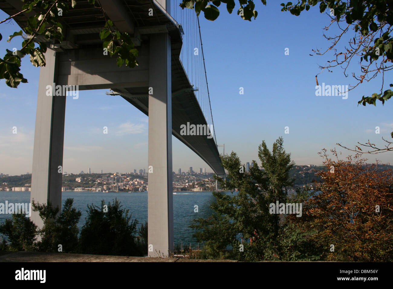 Pont du Bosphore à partir de la partie asiatique de l'Europe à Istanbul, Turquie Banque D'Images