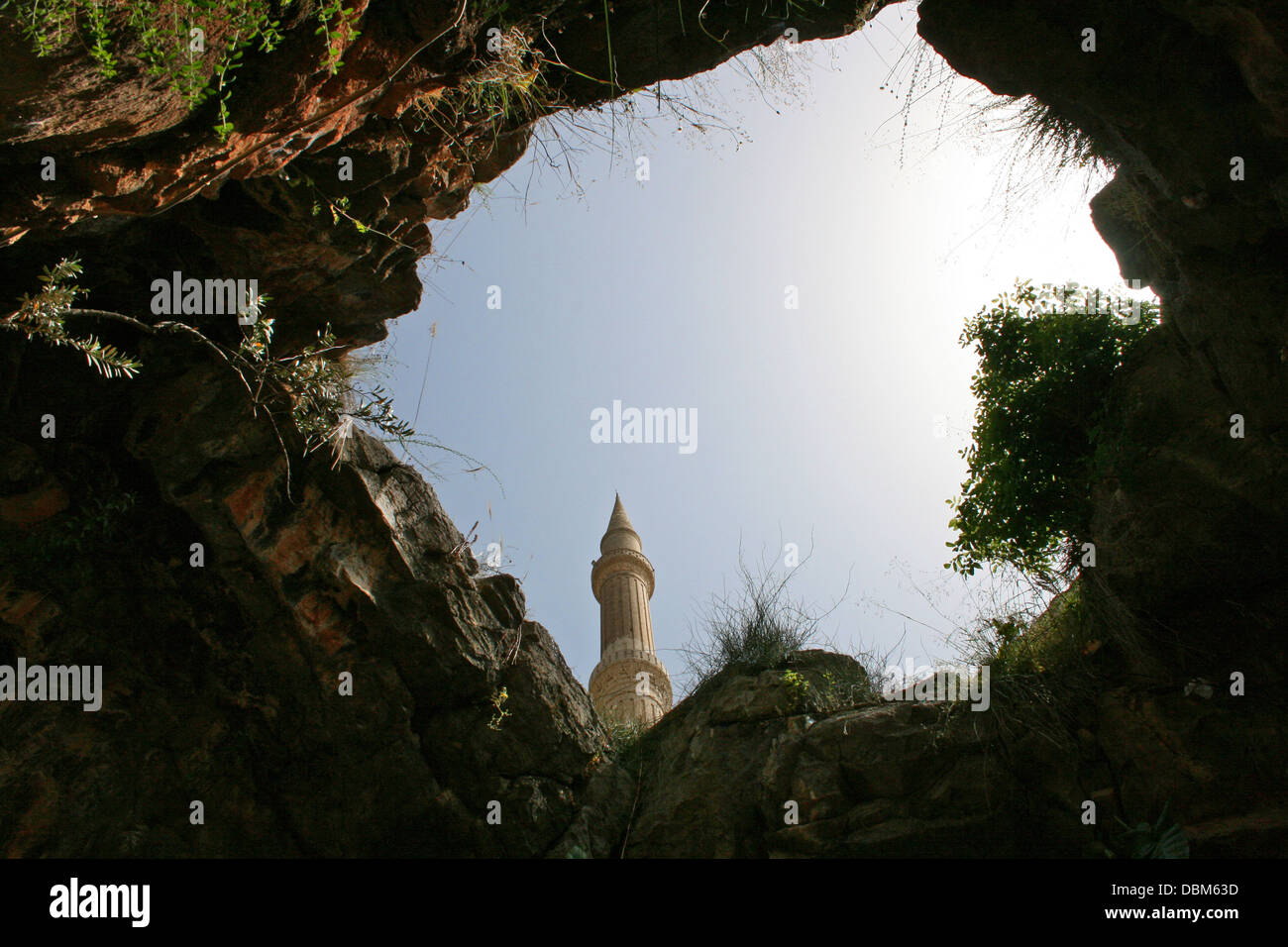 Minaret de la grotte des Sept Dormants à Hatay, Turquie Banque D'Images