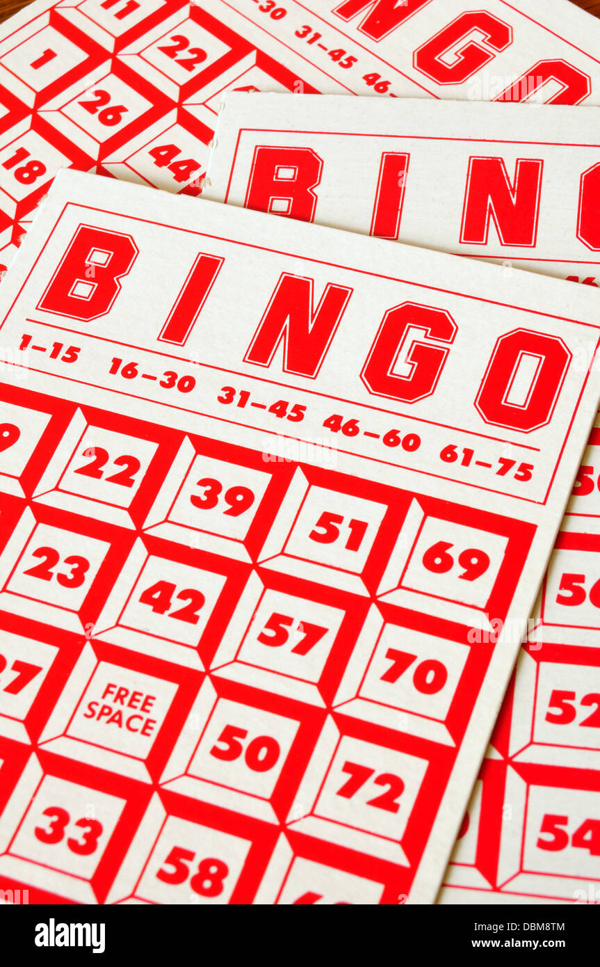 Les bordereaux de carte de bingo Banque D'Images