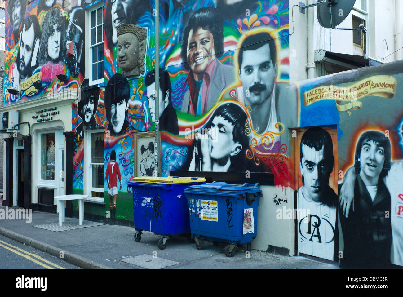 Le Graffiti, icônes rock, Brighton, Banque D'Images