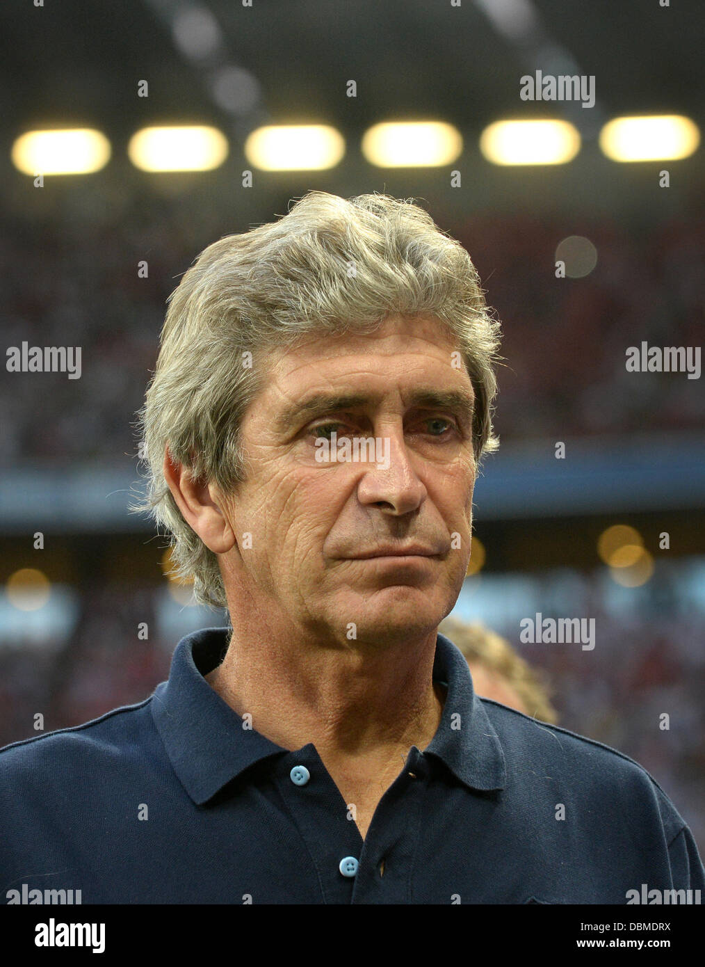 Munich, Allemagne. 06Th Aug 2013. L'entraîneur de Manchester City Manuel Pellegrini vu au cours de l'Audi Cup soccer match final FC Bayern Munich vs Manchester City FC à l'Allianz Arena de Munich, Allemagne, 01 août 2013. Photo : Andreas Gebert/dpa/Alamy Live News Banque D'Images