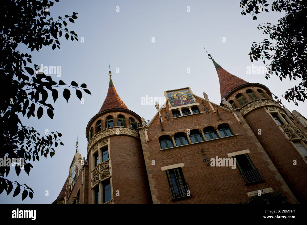 La Casa de les Punxes immeuble moderniste de Barcelone, par Josep Puig i Cadafalch Banque D'Images