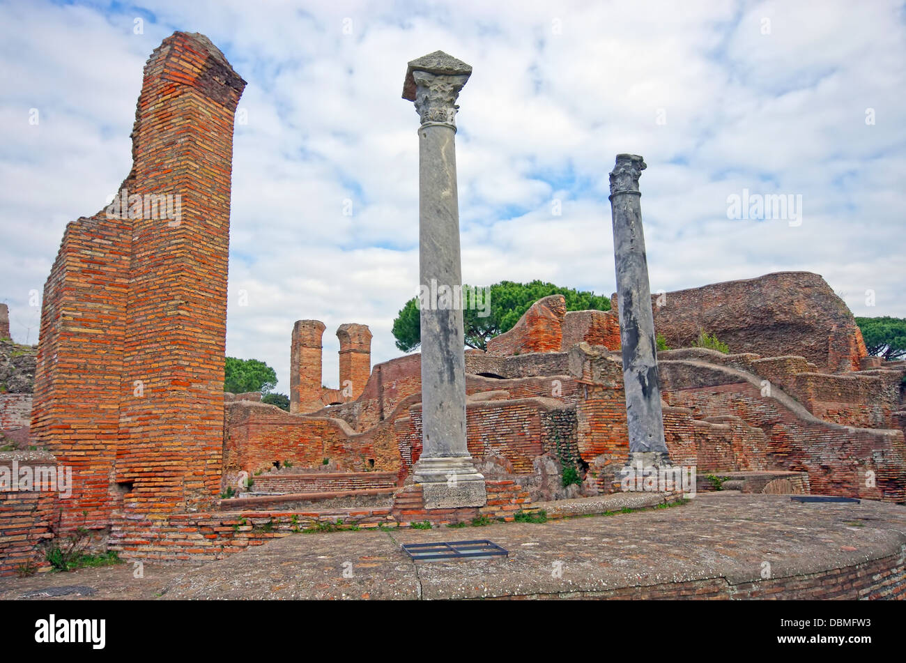 Ruines romaines à Ostie, près de Rome Banque D'Images