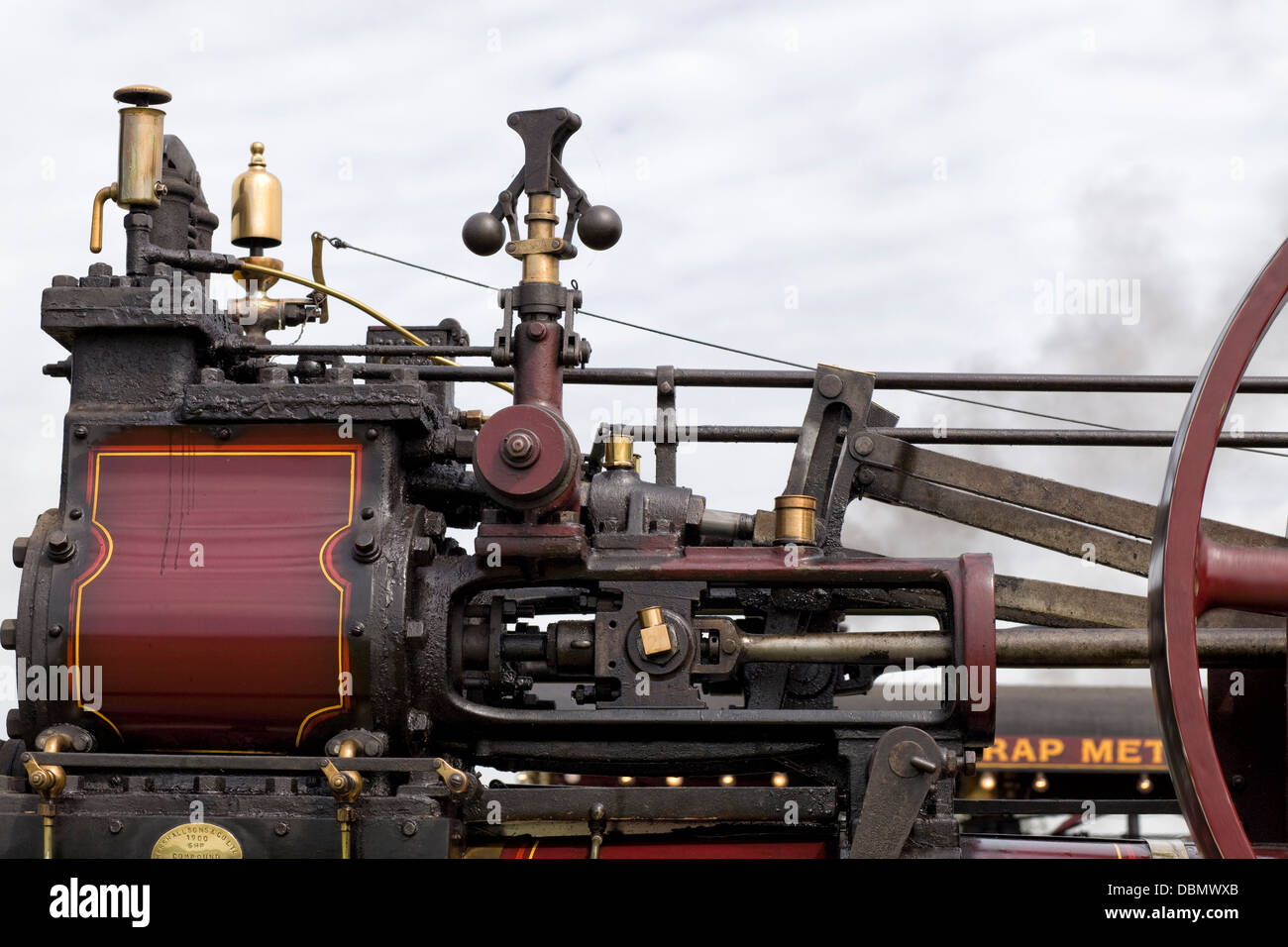Vérin simple, simple expansion, avec moteur à vapeur haute pression Close Up Banque D'Images