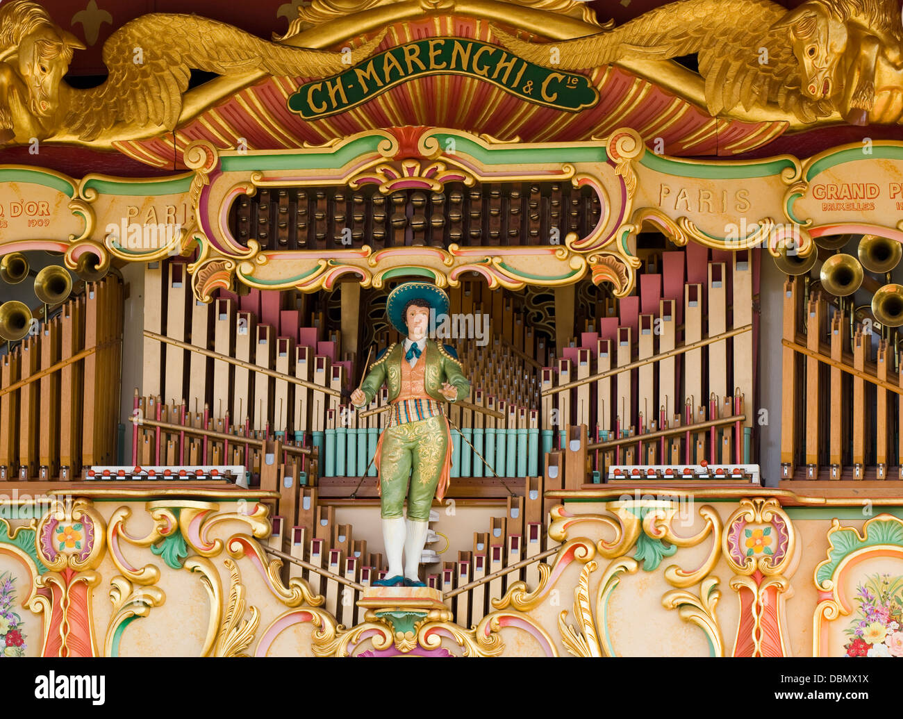 Victorian parc d'orgue à une foire à vapeur en Angleterre Banque D'Images
