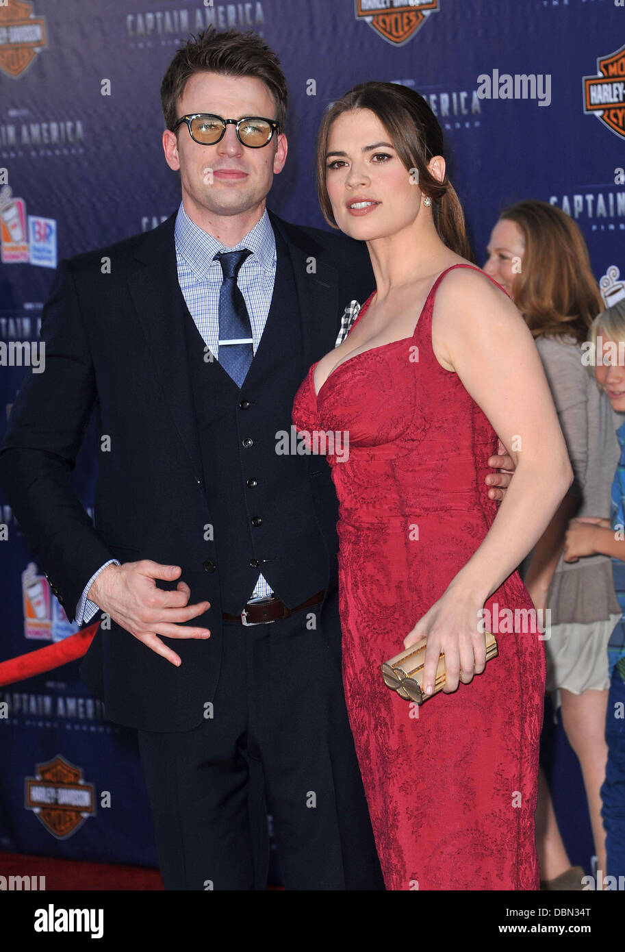 Chris Evans, Hayley Atwell Los Angeles Premiere de 'Captain America : le premier vengeur" au El Capitan Theatre - Arrivées Hollywood, Californie - 19.07.11 Banque D'Images