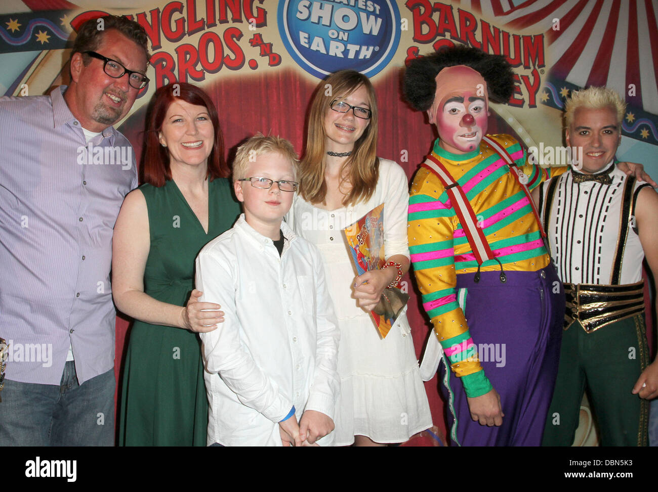 Kate Flannery (R) et Chris Haston Los Angeles premiere de "pleine", présenté par le cirque Ringling Bros. and Barnum & Bailey qui a eu lieu au Staples Center de Los Angeles, Californie - 21.07.11 Banque D'Images