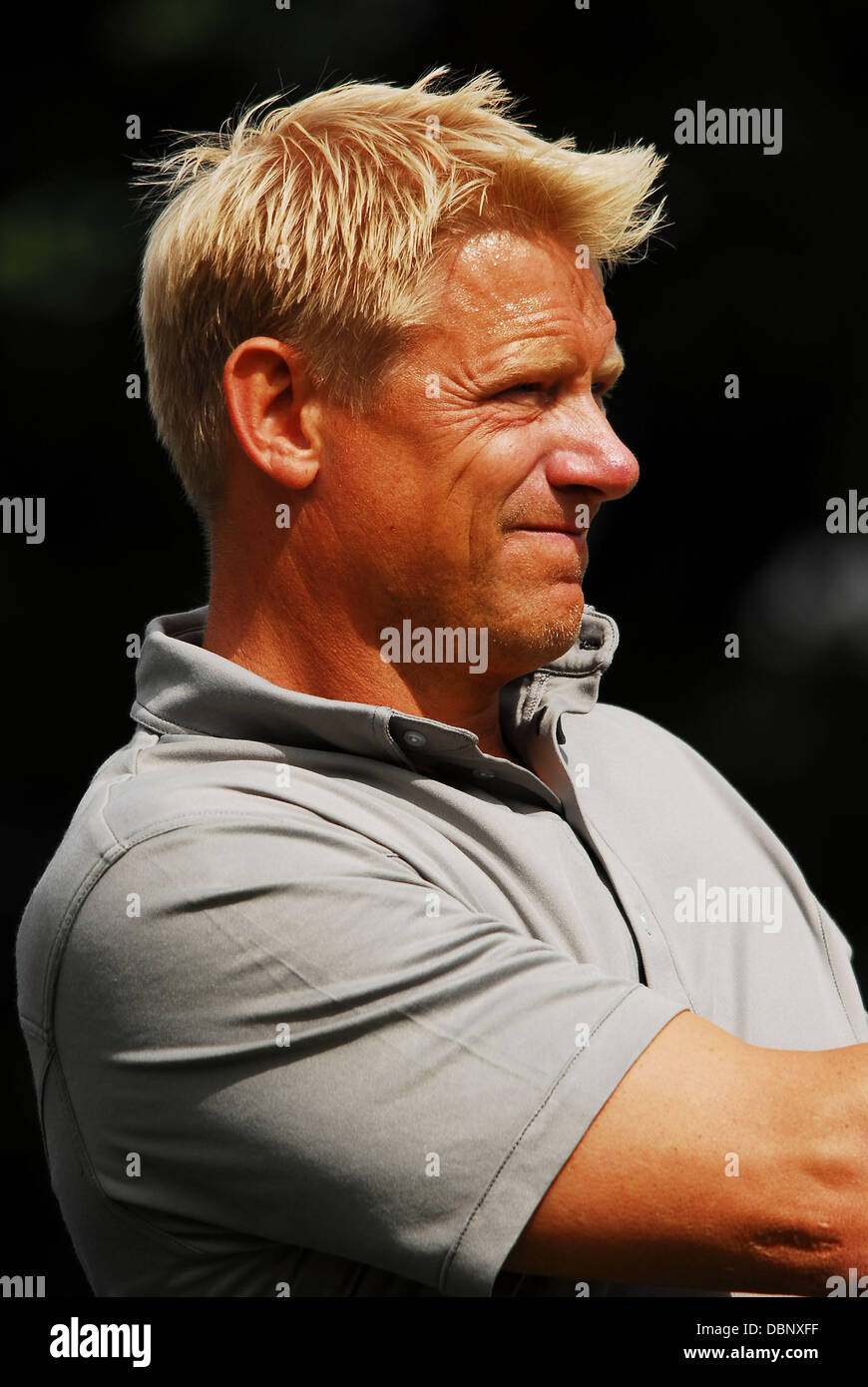 Peter Schmeichel Deuxième jour de l'Homefoods Championnats britanniques par 3 tenue à Nailcote Hall, Balsall Common, Warwickshire, Angleterre - 10.08.11 Banque D'Images