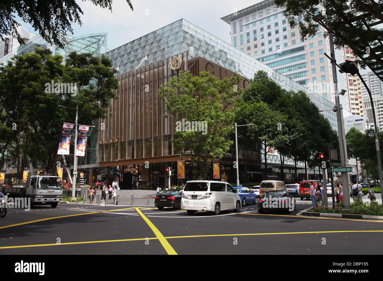 Boutique Gucci sur Orchard Road Singapore Banque D'Images