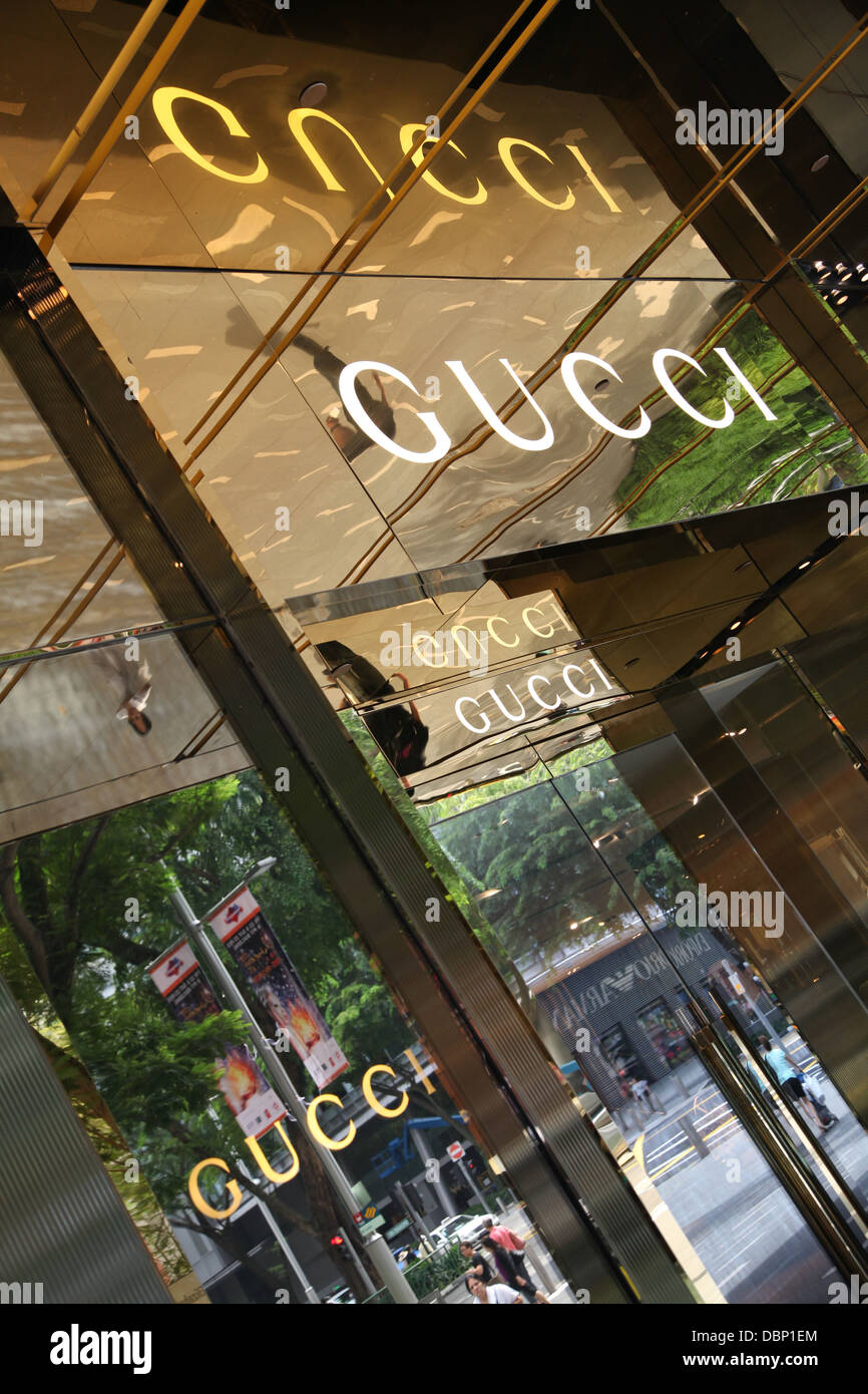 Boutique Gucci sur Orchard Road Singapore Banque D'Images