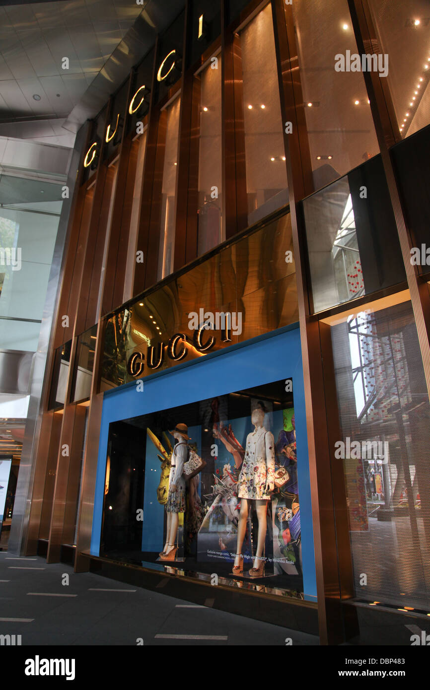 Boutique Gucci sur Orchard Road Singapore Banque D'Images