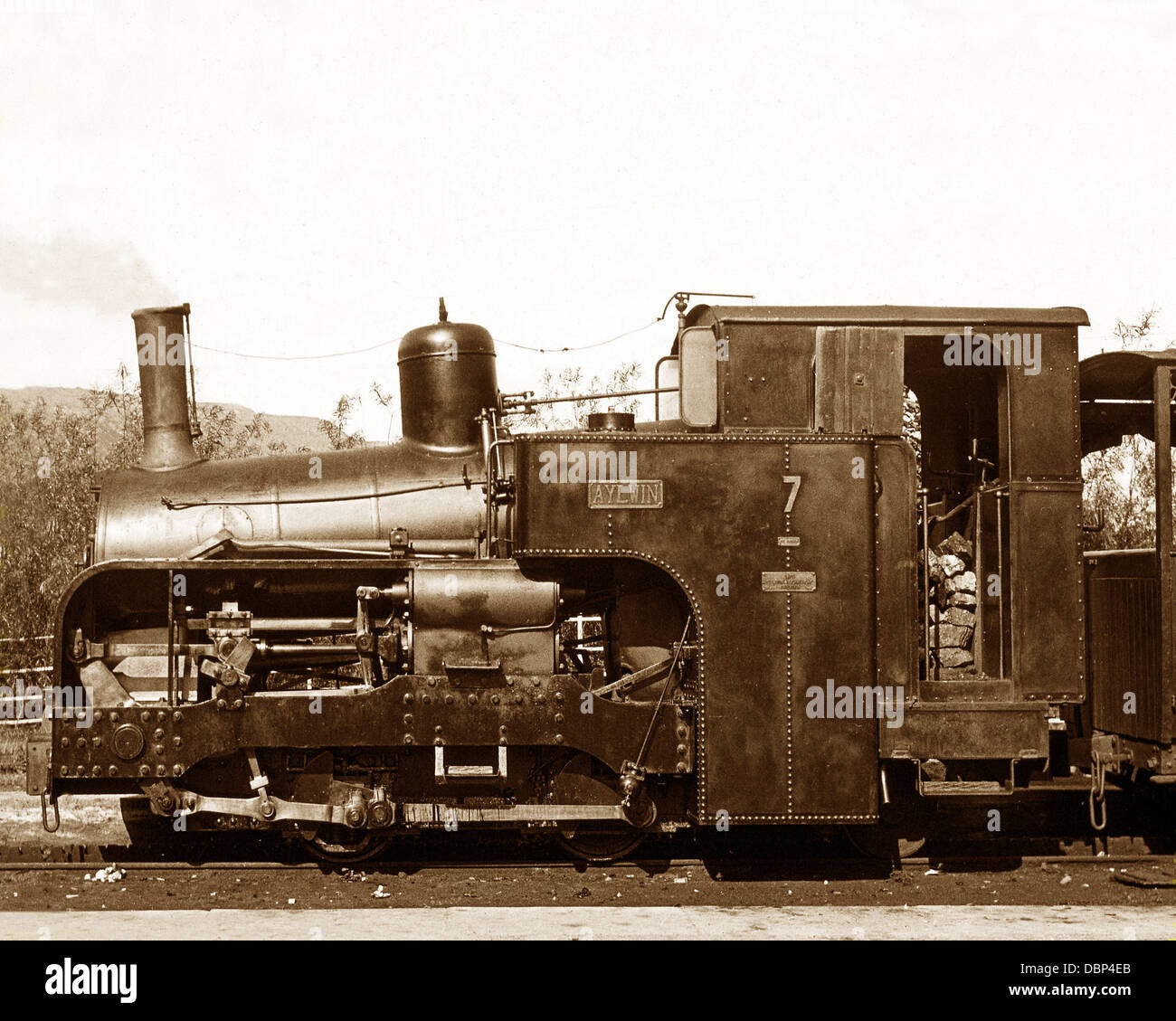 Snowdon Mountain Railway Locomotive No 7 période victorienne Banque D'Images