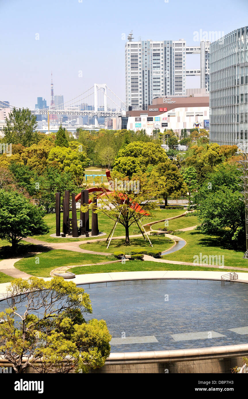 parc de jardin, Odaiba, Tokyo, Japon Banque D'Images
