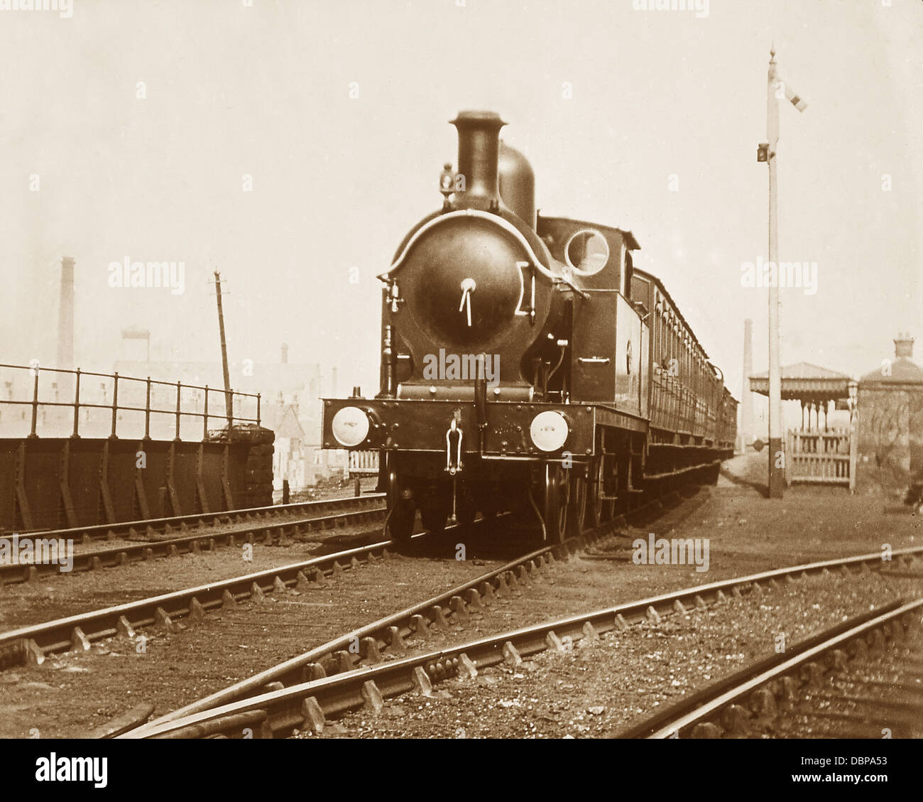 Train à vapeur Padiham début des années 1900 Banque D'Images