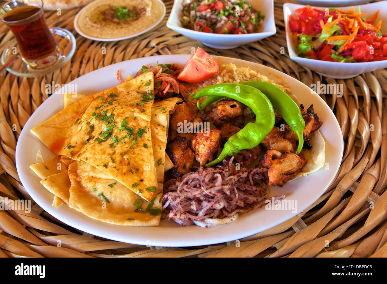 Brochette de poulet, de Chypre du Nord, Chypre, Europe Banque D'Images