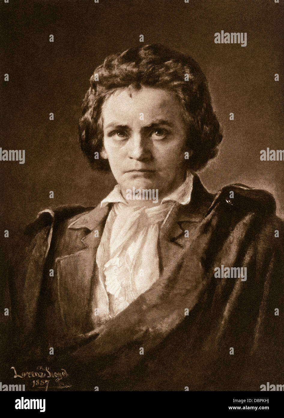 Compositeur Ludwig van Beethoven. Une illustration de la Photogravure Banque D'Images