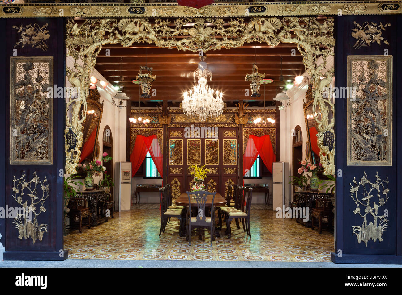 Penang Peranakan, reconstitution d'une maison typique du xixe siècle Baba, Georgetown, Pulau Penang, Malaisie, en Asie du sud-est Banque D'Images