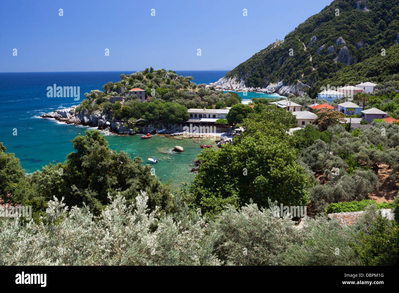 Emplacement pour le film Mamma Mia !, Damouchari, péninsule de Pelion, Thessalie, Grèce, Europe Banque D'Images