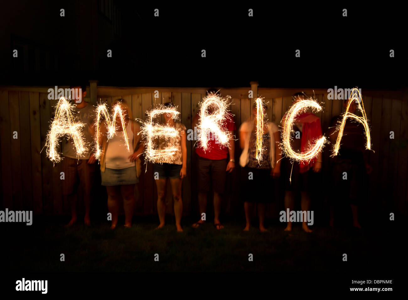 Le mot Amérique en cierges dans le cadre d'Independance Day (4 juillet) célébration Banque D'Images