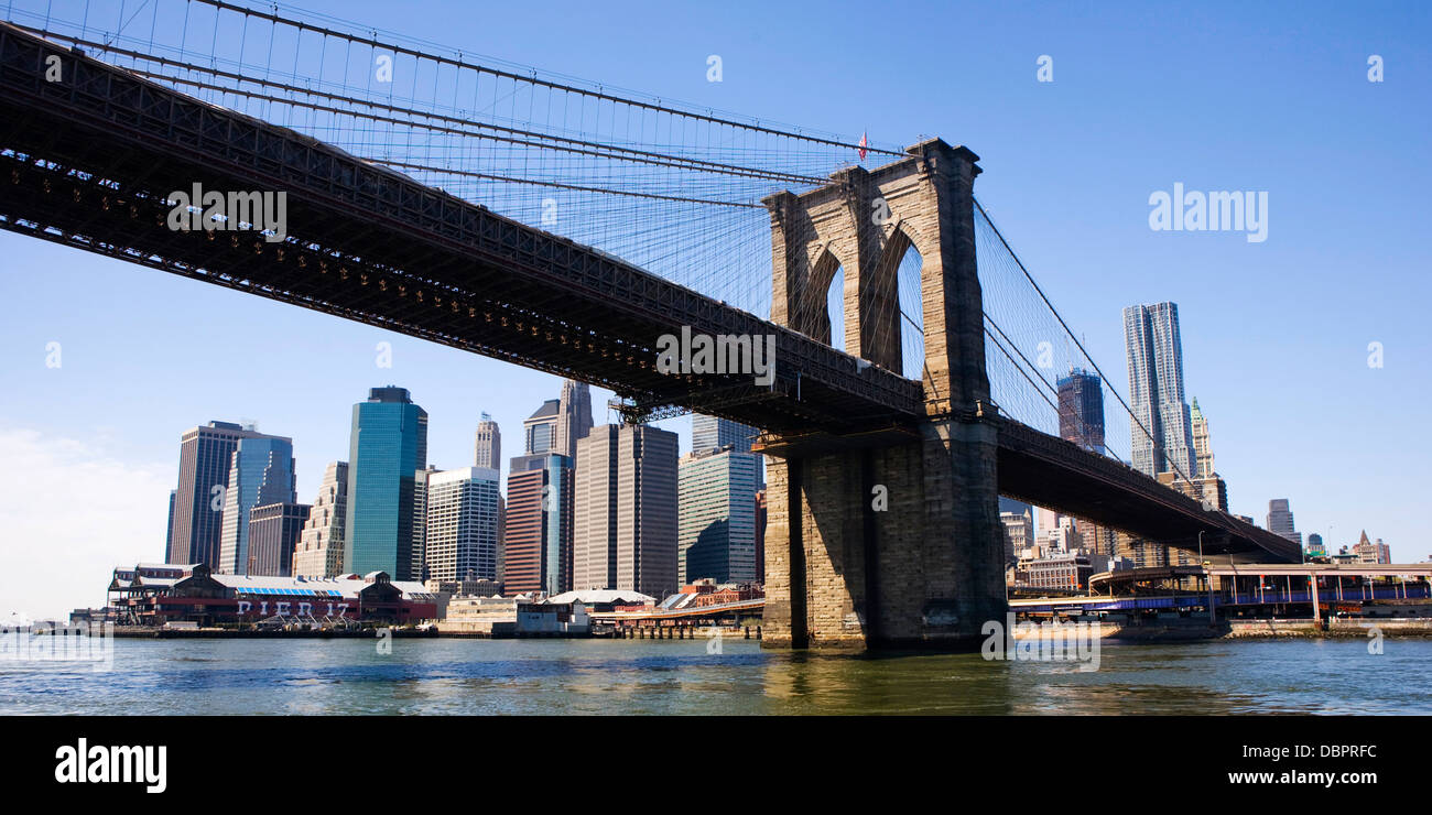 Pont de Brooklyn, New York Banque D'Images