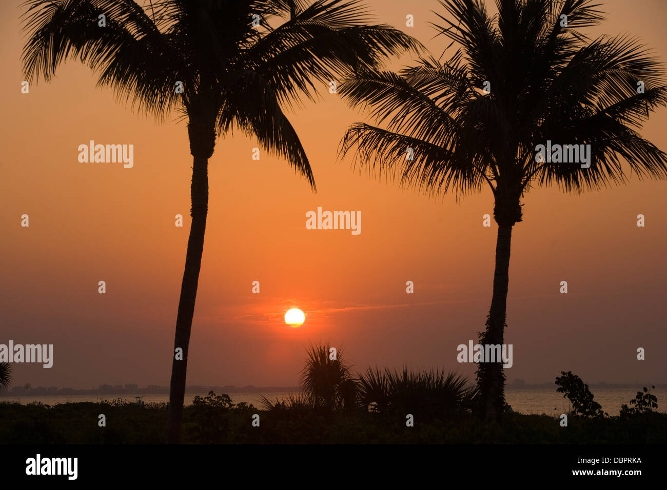 Le coucher du soleil, Sanibel, Captiva Florida Banque D'Images