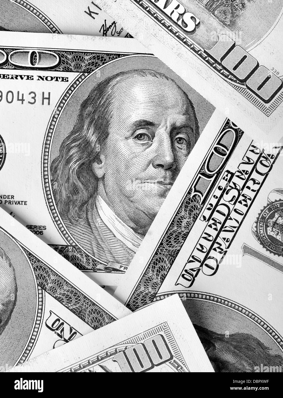 Portrait de Franklin sur dollar bills close-up Banque D'Images