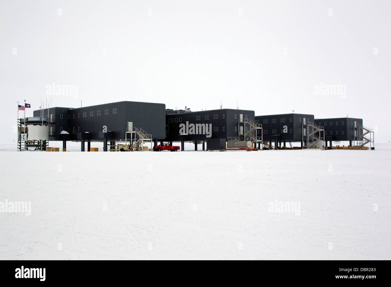 Station Amundsen-Scott South Pole Station, station de recherche scientifique américaine, Pôle Sud, l'Antarctique Banque D'Images