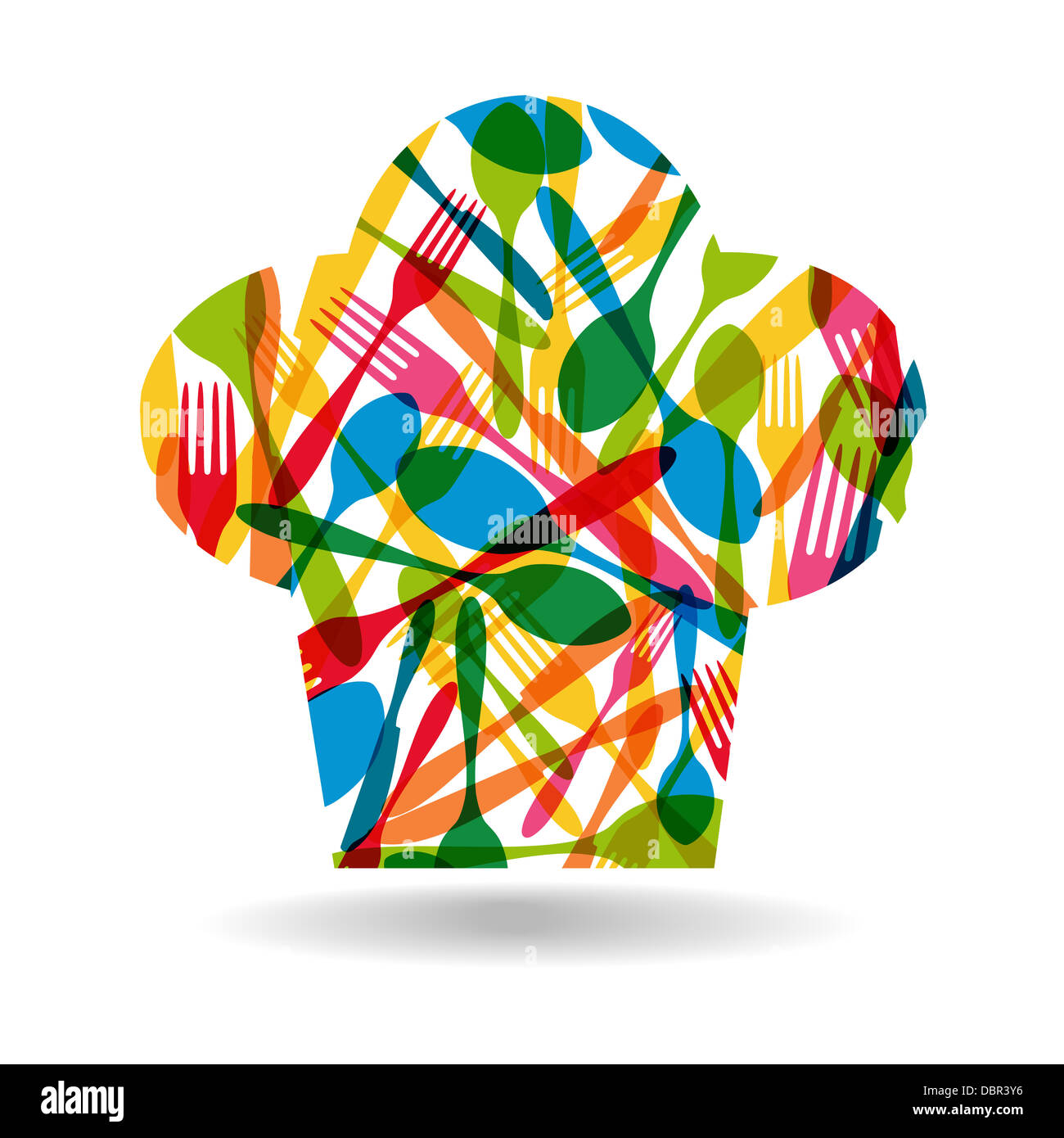 Vaisselle colorée chef hat forme pattern illustration. Cette illustration est disposé en couches pour une manipulation facile et coloris Banque D'Images