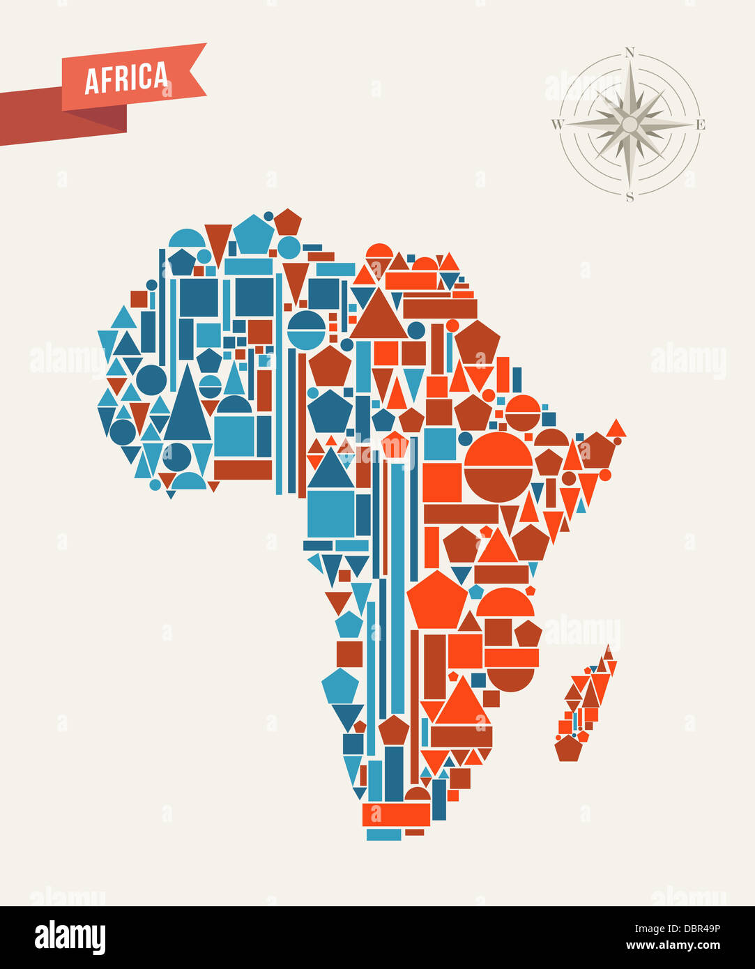 De l'Afrique carte faite avec les éléments de géométrie. Cette illustration  est disposé en couches pour une manipulation facile et coloris Photo Stock  - Alamy