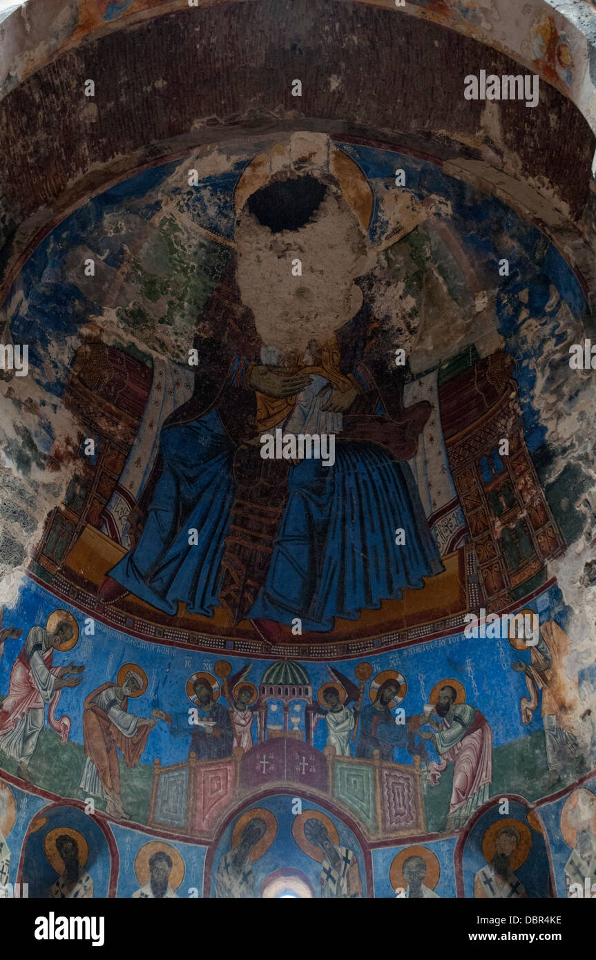 Au Monastère, fresques Akhtala Débède Canyon, Lori Province, Arménie Banque D'Images