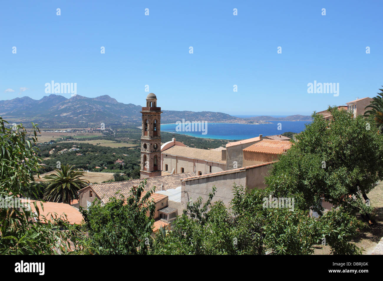 Lumio près de Calvi, dans le Nord de la Corse, France. Banque D'Images