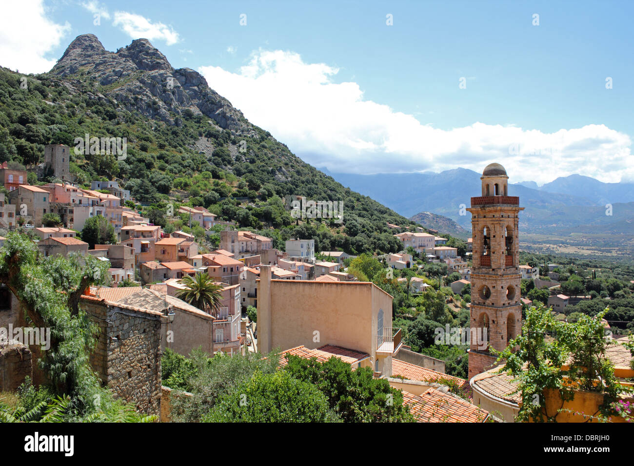 Lumio près de Calvi, dans le Nord de la Corse, France. Banque D'Images