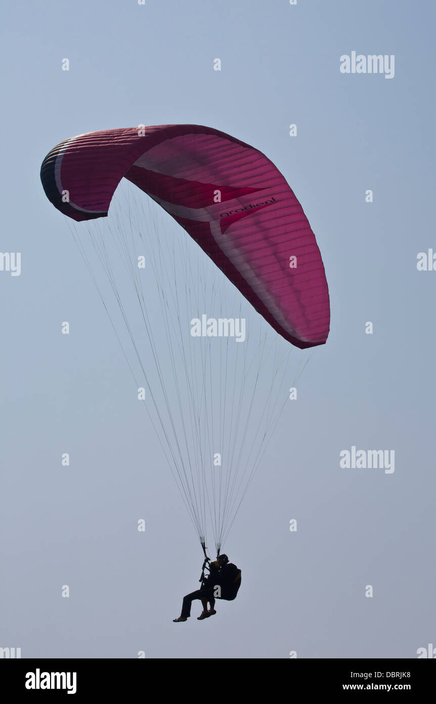 Parapente à Sarankot, Pokhara, Népal Banque D'Images