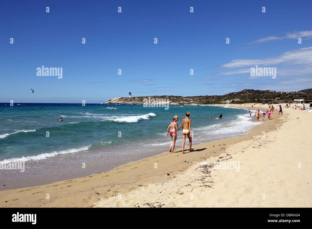 Le Mediterranean resort d'Algajola, qui se situe entre Calvi et l'Ile Rousse, sur la côte nord de la Corse, France. Banque D'Images