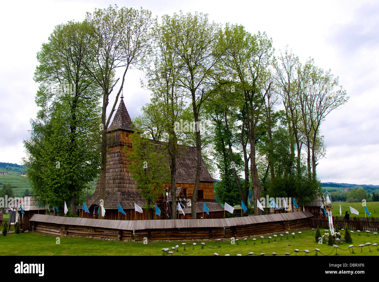 Église en bois, Carpates, Pologne Banque D'Images