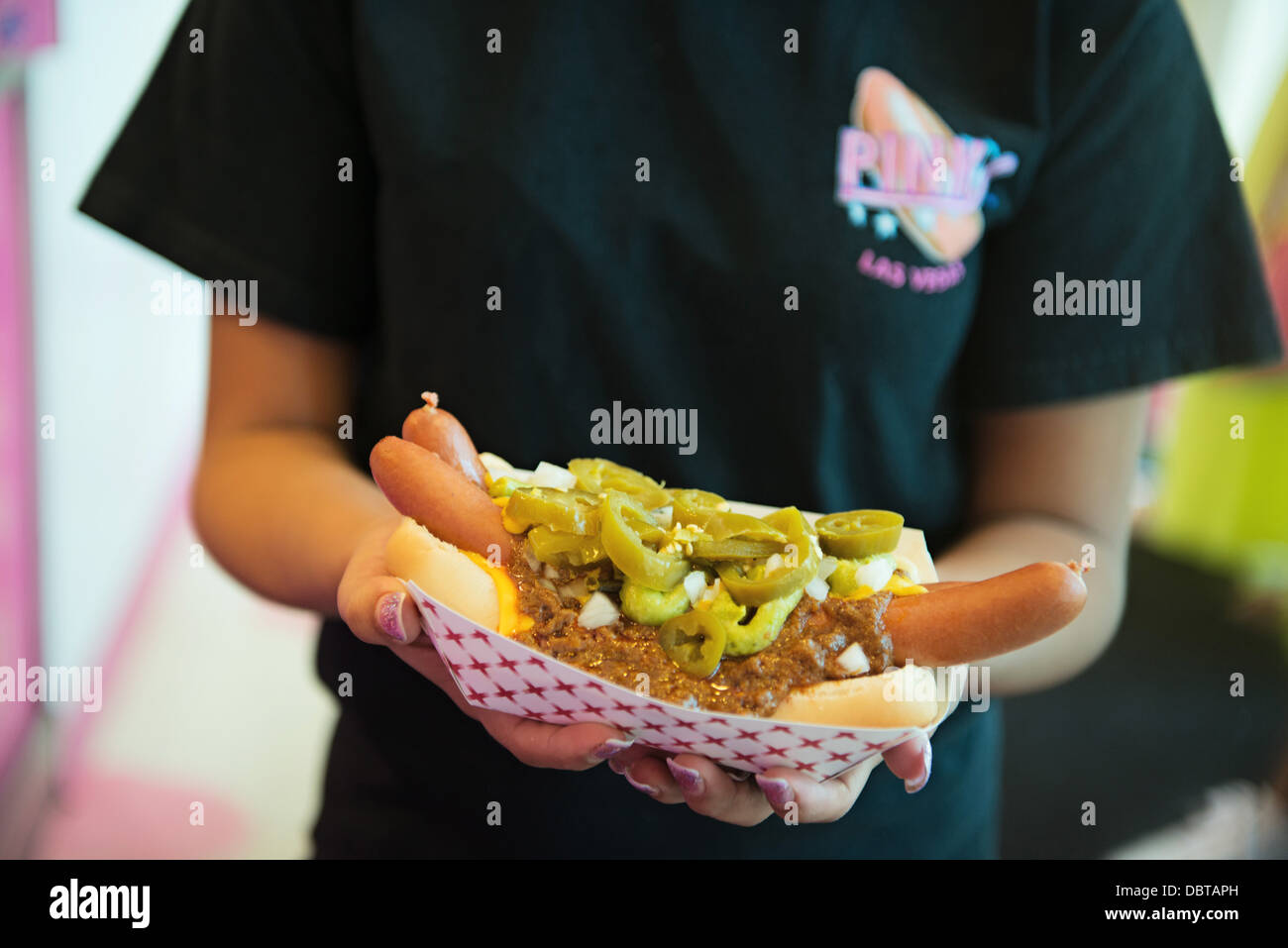 La rose Hot Dogs, le Planet Hollywood, Las Vegas, Nevada, USA Banque D'Images